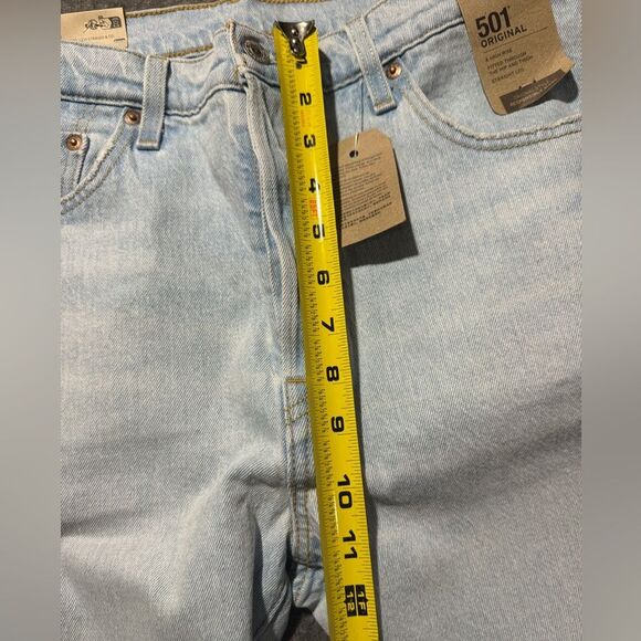 Levis 501 jeans womens 33x30 blue High Rise Straight Leg button fly stretch NWT - Picture 10 of 16